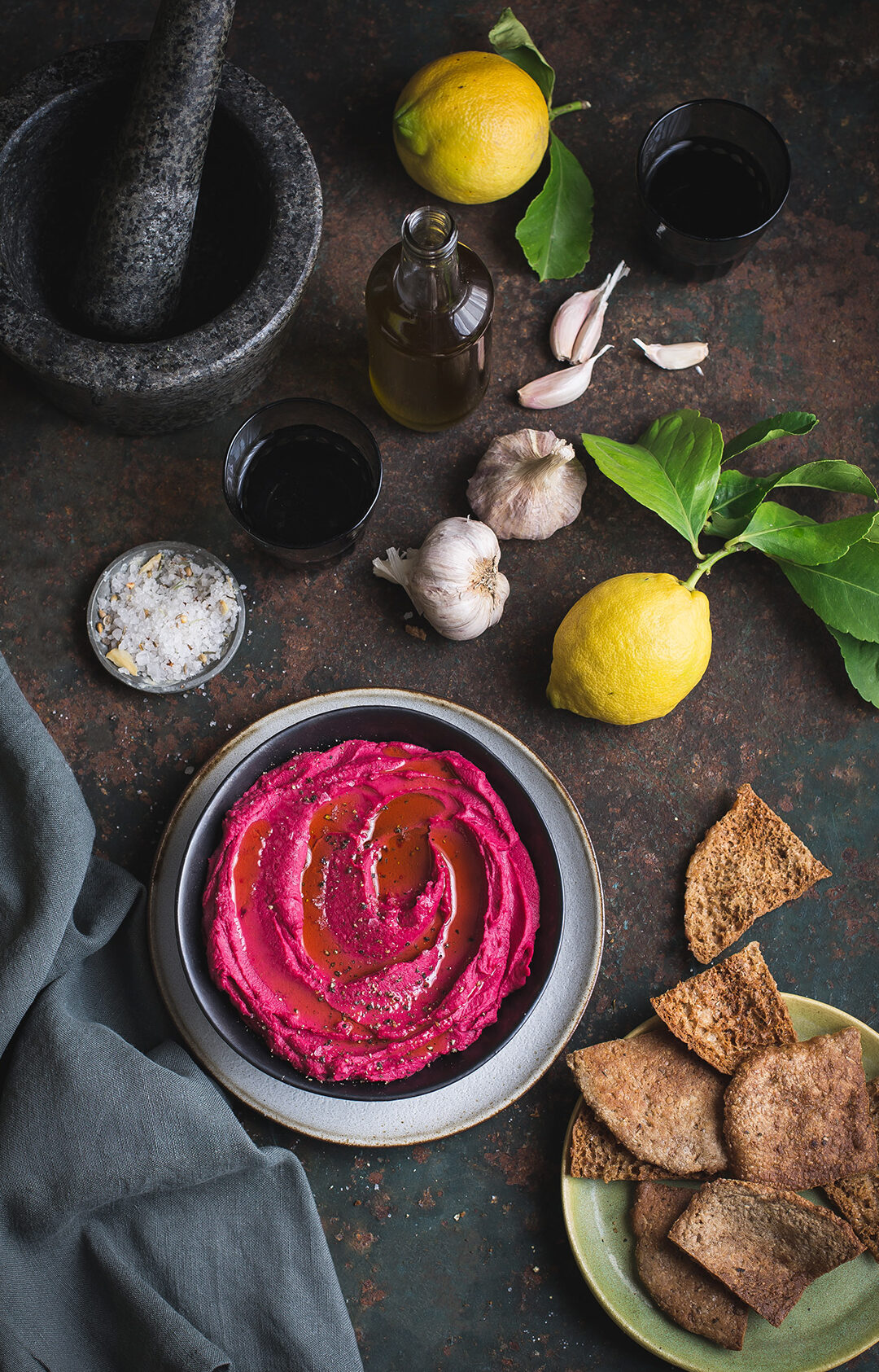 La mejor receta de hummus de remolacha asada